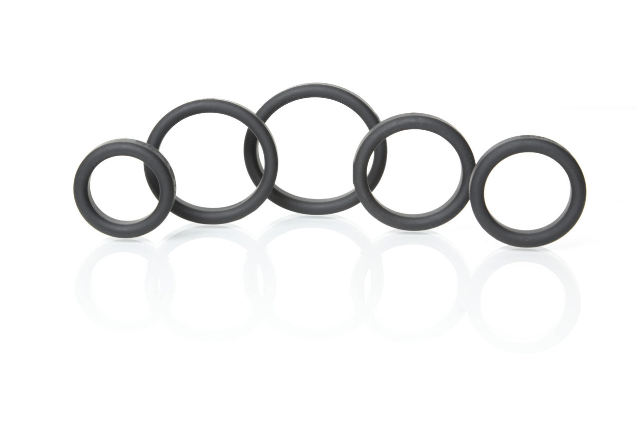 Boneyard Silicone Ring Five Piece Kit Black > Cock Ring > Sets