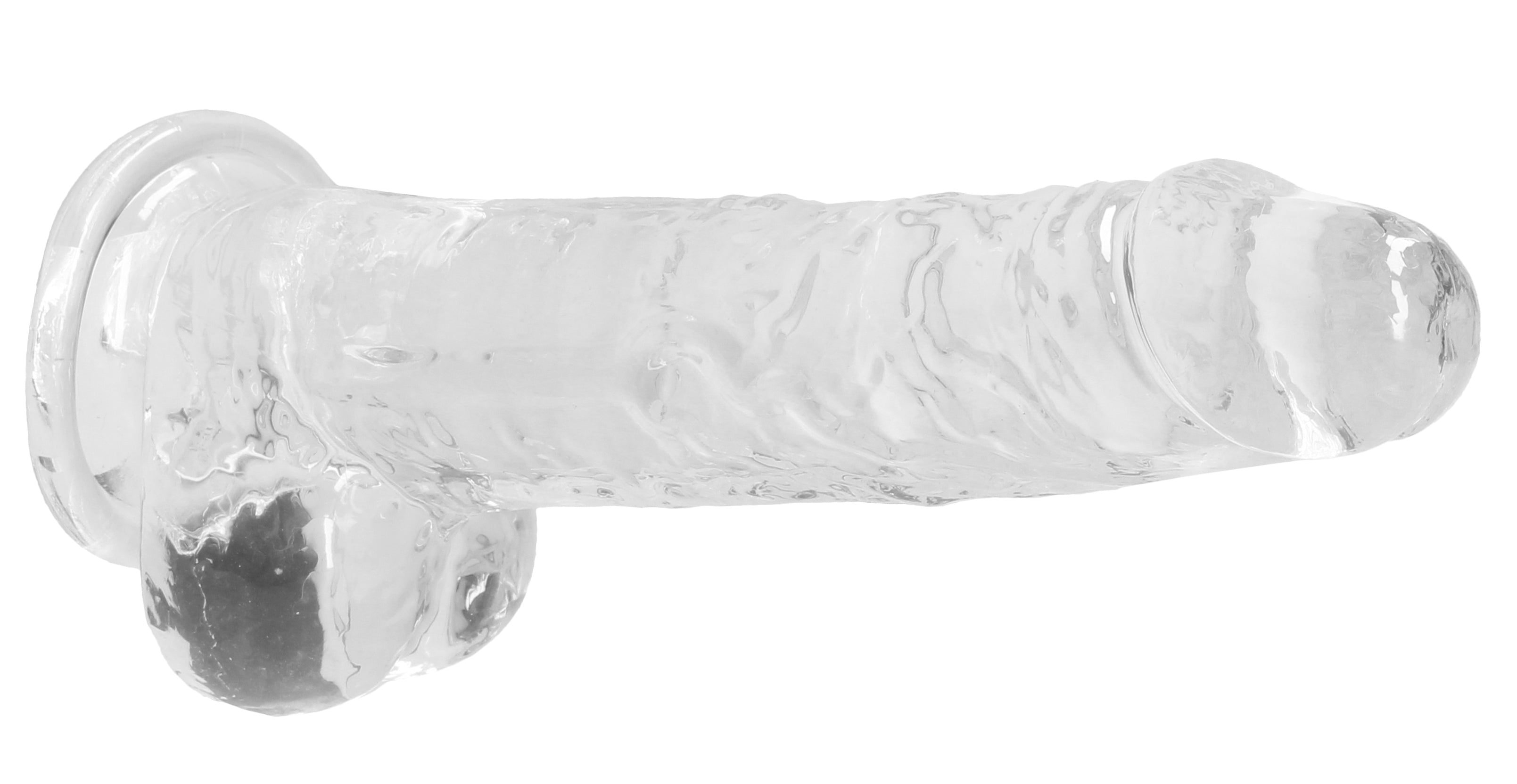 REALROCK Crystal Clear 8 Inch Realistic Dildo with Balls – Body-Safe TPE Dildo > Dildos > Realistic Dildos