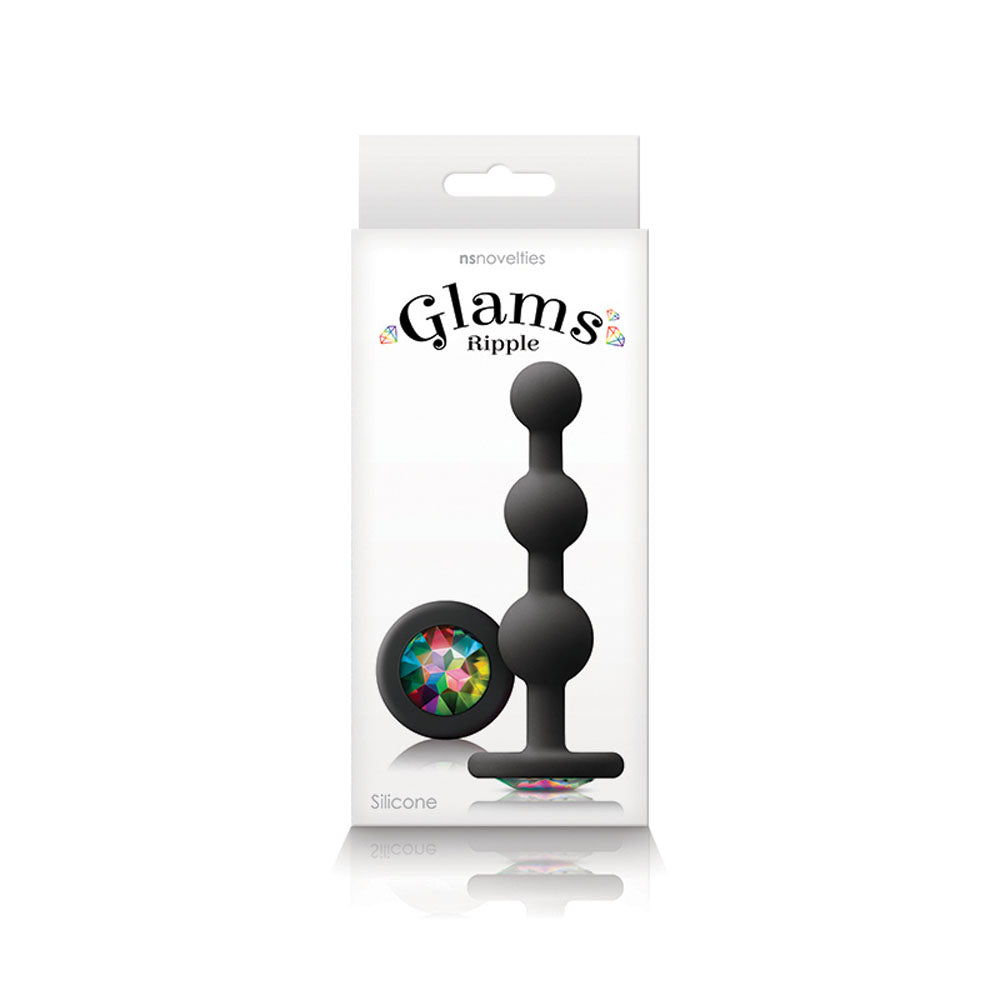 Glams Black Ripple Anal Plug (Rainbow Gem) – 4.5" Luxury Anal Plug > Anal Range > Anal Beads