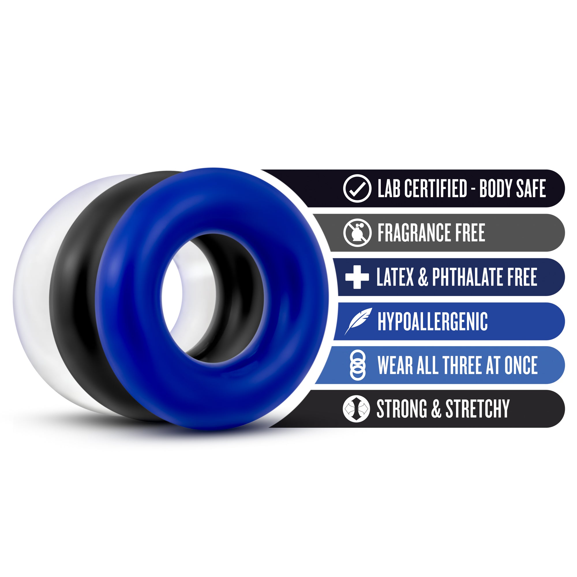 Stay Hard Donut Rings - 3 Pack > Cock Ring > Sets
