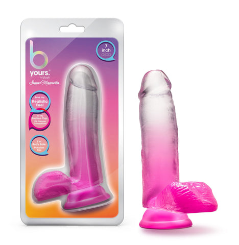 B Yours Sugar Magnolia 7in Dildo Fuchsia with Suction Base DONGS