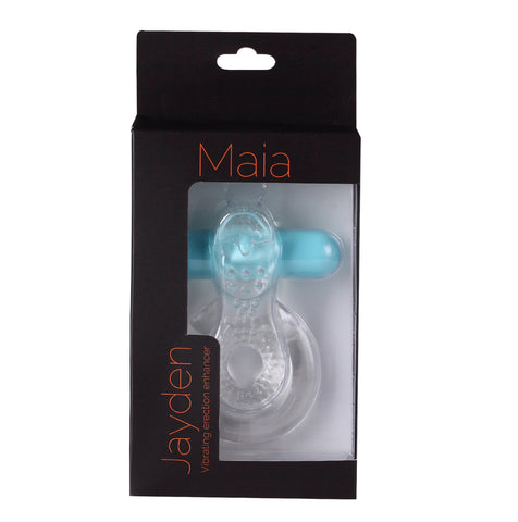 Maia Jayden - Blue USB Rechargeable Vibrating Cock & Ball Rings BULLETS