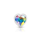 Cheeky Charms Silver Metal Butt Plug with Heart Clear Jewel Large > Anal Range > Jewel Butt Plugs