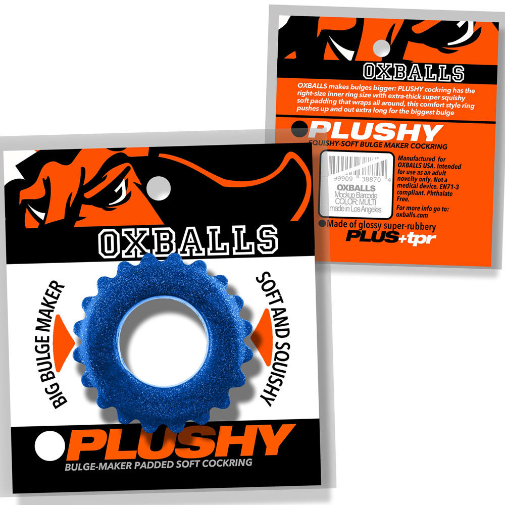 Plushy Single Ring (Black Mica) – Cushy Flexible Cock Ring Blue > Cock Ring > Single