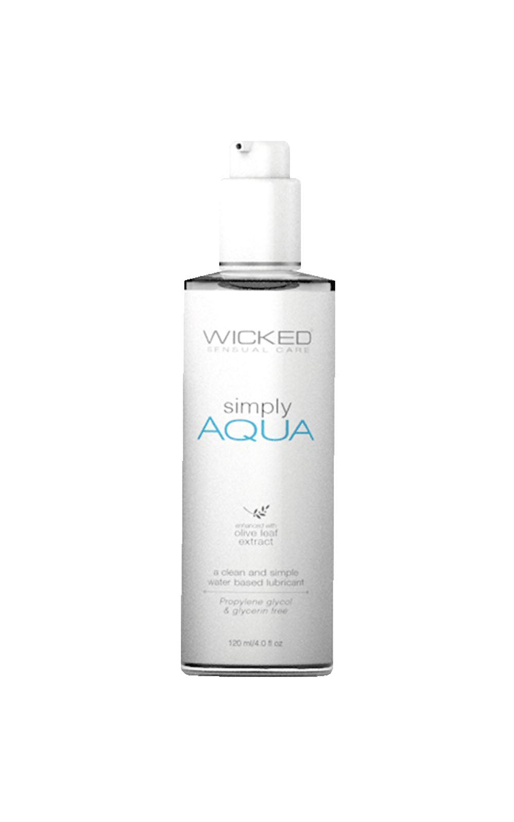 Wicked Simply Aqua Water Based Lubricant 120ml 4 Ounce Bottle White > Lube > Water Based