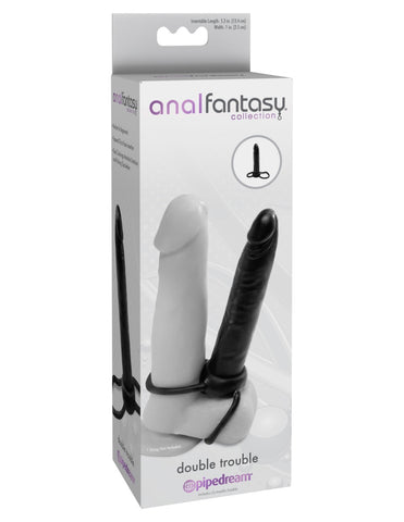 Anal Fantasy Collection Double Trouble 5.3 Inch Anal Dong and Cock Ring Set > Anal Range > Anal Probes