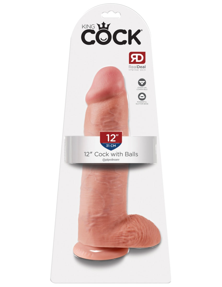 King Cock 12 Inch Dong with Balls – Realistic 30.5 cm Silicone Dildo > Dildos > Oversized Toys