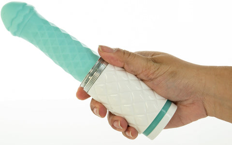 Pillow Talk Feisty Teal Thrusting Vibrator with Silicone DONGS Thrusting
