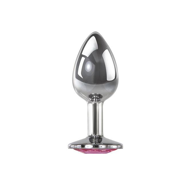 Adam & Eve 3.58 Inch Pink Gem Large Metal Butt Plug Secondary image