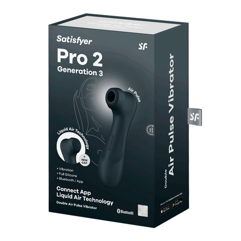 Satisfyer Pro 2 Gen 3 App Control Clitoral Stimulator in Black > Sex Toys For Ladies > Air Pulsation