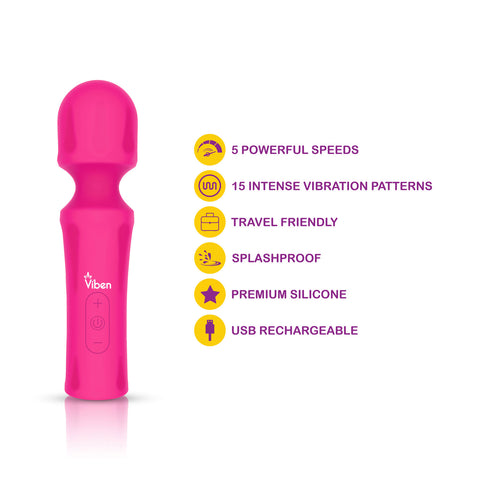 Viben Mighty Muse Massager Hot Pink Pink Electric Massager