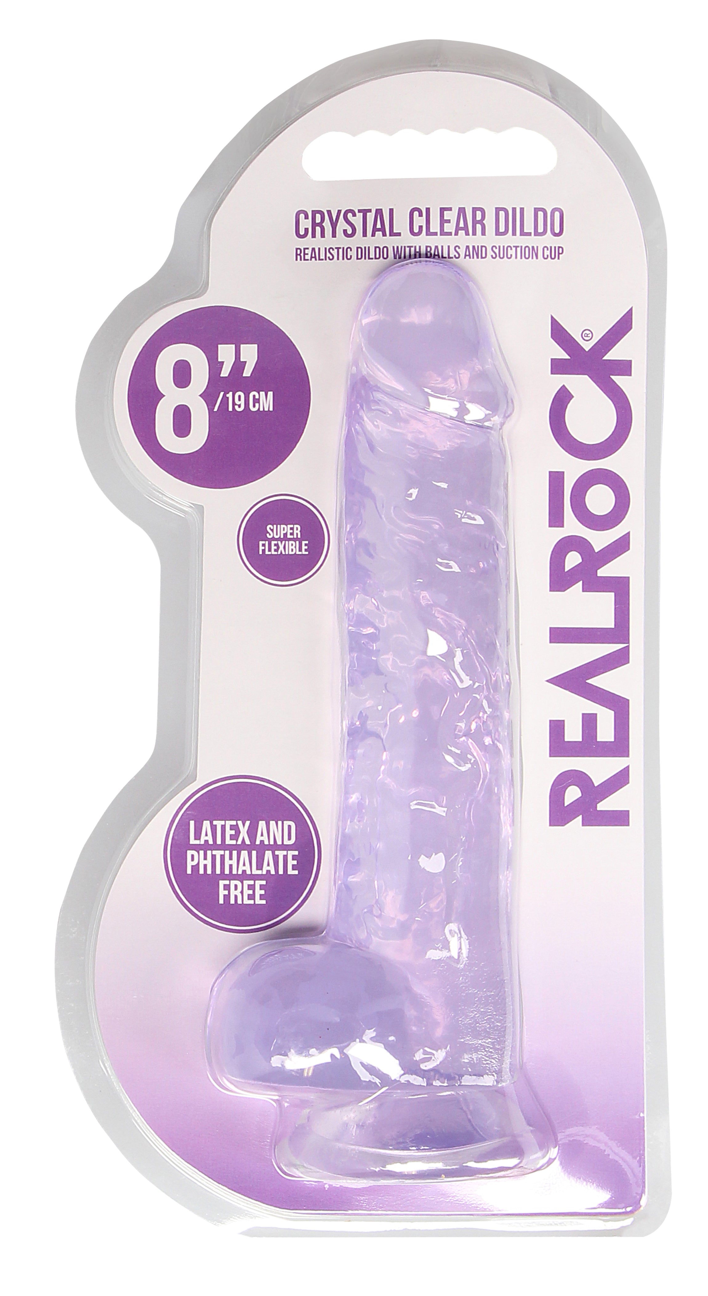 Realrock Crystal Clear (Transparent) – 8 Inch Realistic Dildo with Balls > Dildos > Realistic Dildos