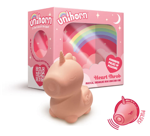 Unihorn Heart Throb Pulsating Unicorn Vibe Rechargeable Toy Pink Suction Stimulator