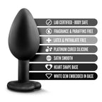 Temptasia Bling Plug Small Black > Anal Range > Jewel Butt Plugs