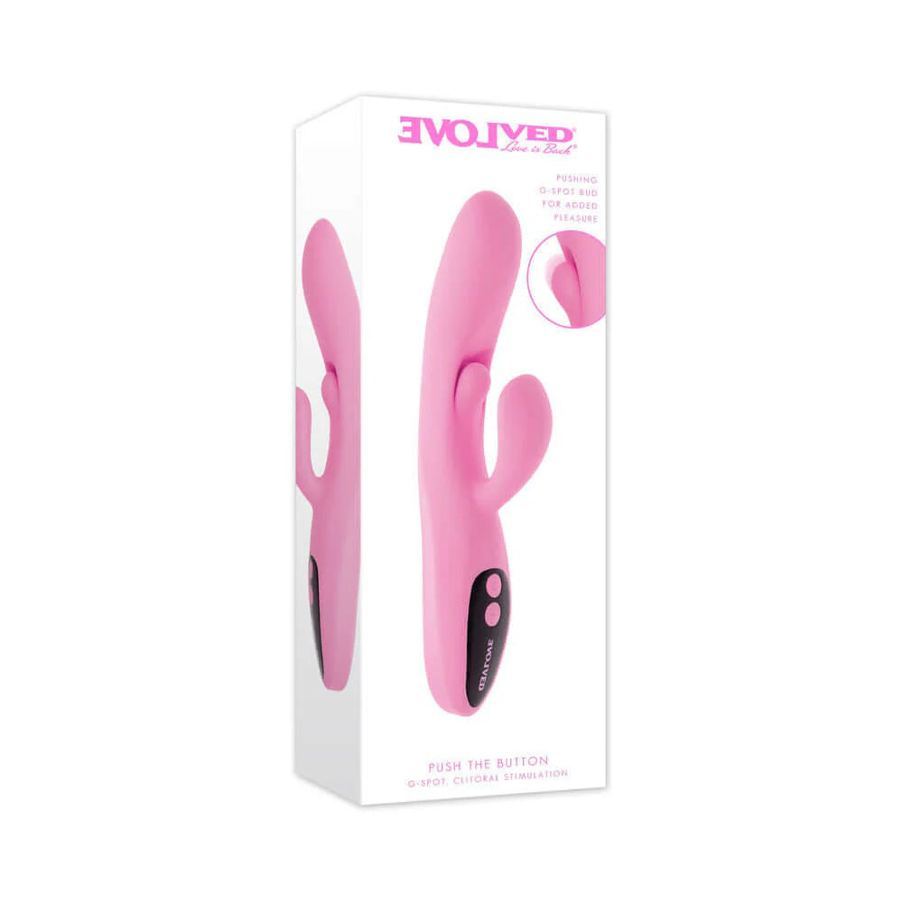 Evolved Push The Button – USB Rechargeable 23.5 cm Rabbit Vibrator Pink > Vibrators > Ladies > Rabbit