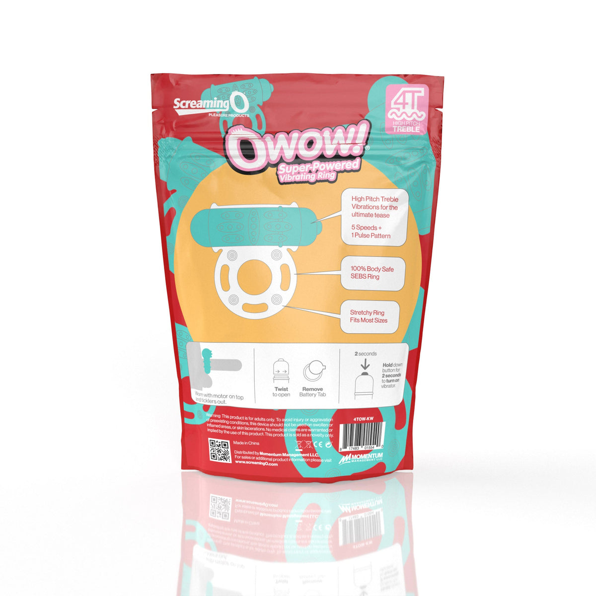 Owow 4T OWow Vibrating Ring – Body-Safe SEBS Material Ring with High Pitch Treble Vibrations > Cock Ring > Vibrating