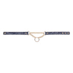 Sex & Mischief Cougar Day Collar Navy and Gold with Chain and Ring Size 38-43 cm > Bondage Gear > Collars & Leashes