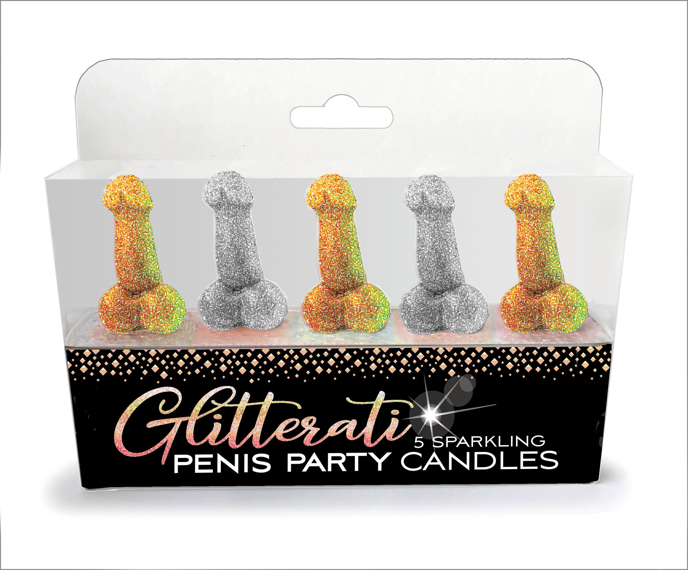 Glitterati Penis Party Candles Novelty Candles 5 Pack Secondary image