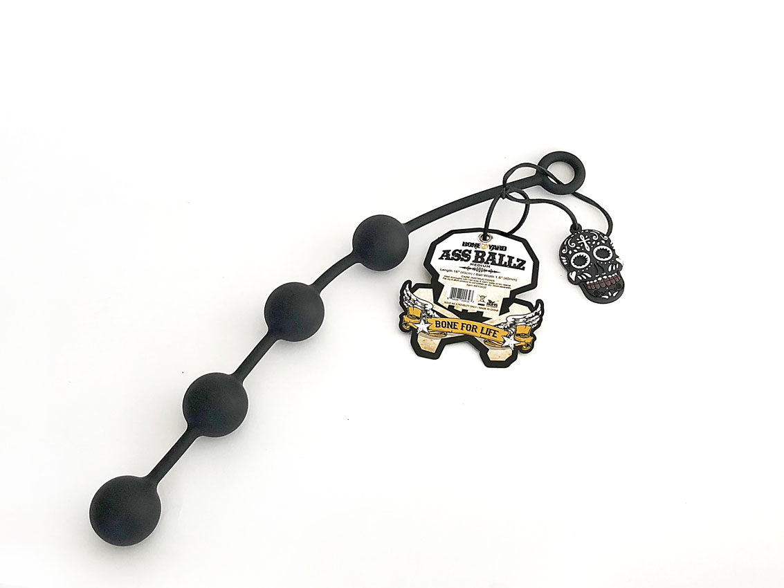 Boneyard Ass Ballz – Medical-Grade Silicone 16 Inch Black Medium > Anal Range > Anal Beads
