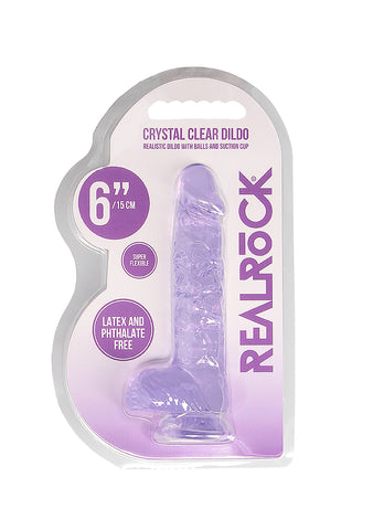 REALROCK 6'' Realistic Dildo With Balls - 15.2 cm Dong, Purple > Dildos > Realistic Dildos