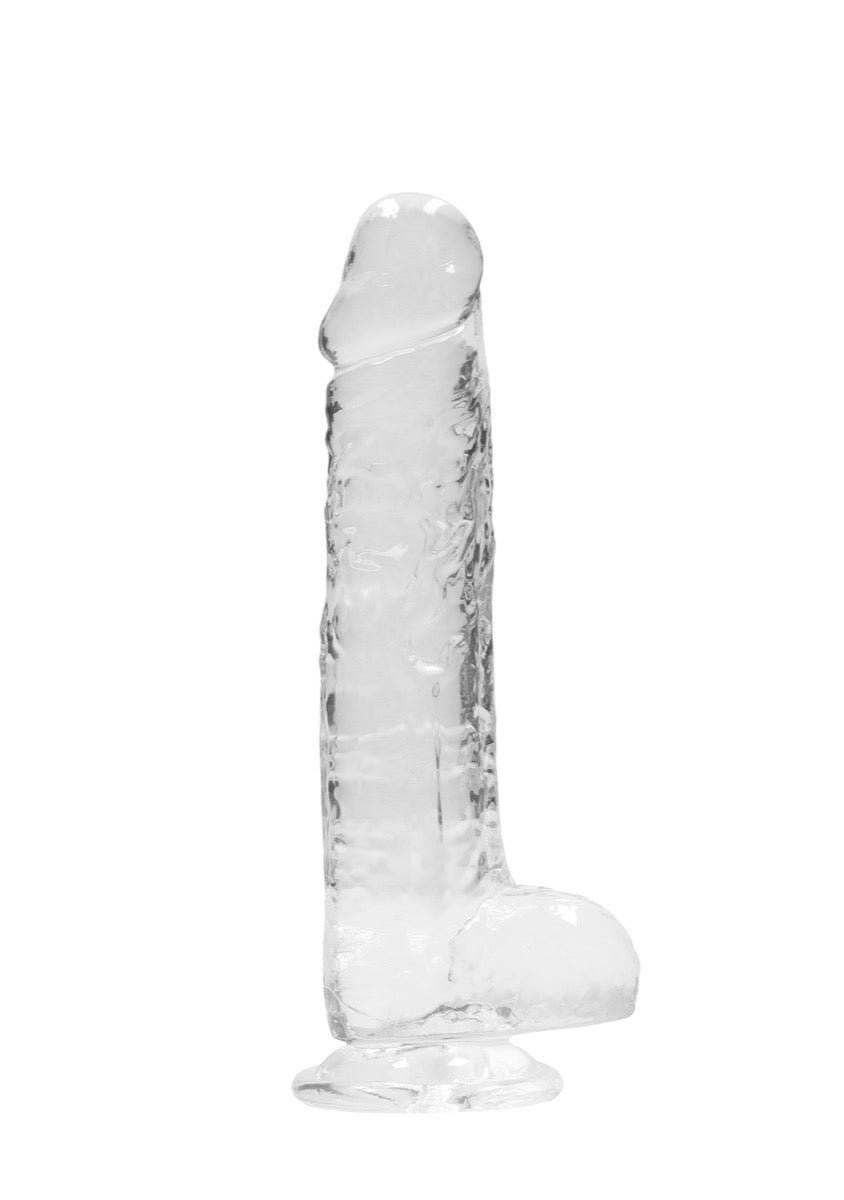 REALROCK Crystal Clear 8 Inch Realistic Dildo with Balls – Body-Safe TPE Dildo > Dildos > Realistic Dildos