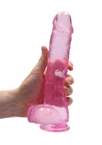 RealRock Crystal Clear 9 Inch Realistic Dildo Phthalate-Free TPE with Balls > Dildos > Realistic Dildos