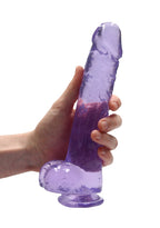 RealRock Crystal Clear 9 Inch Realistic Dildo with Balls Suction Cup – Body Safe TPE Dildo > Dildos > Realistic Dildos