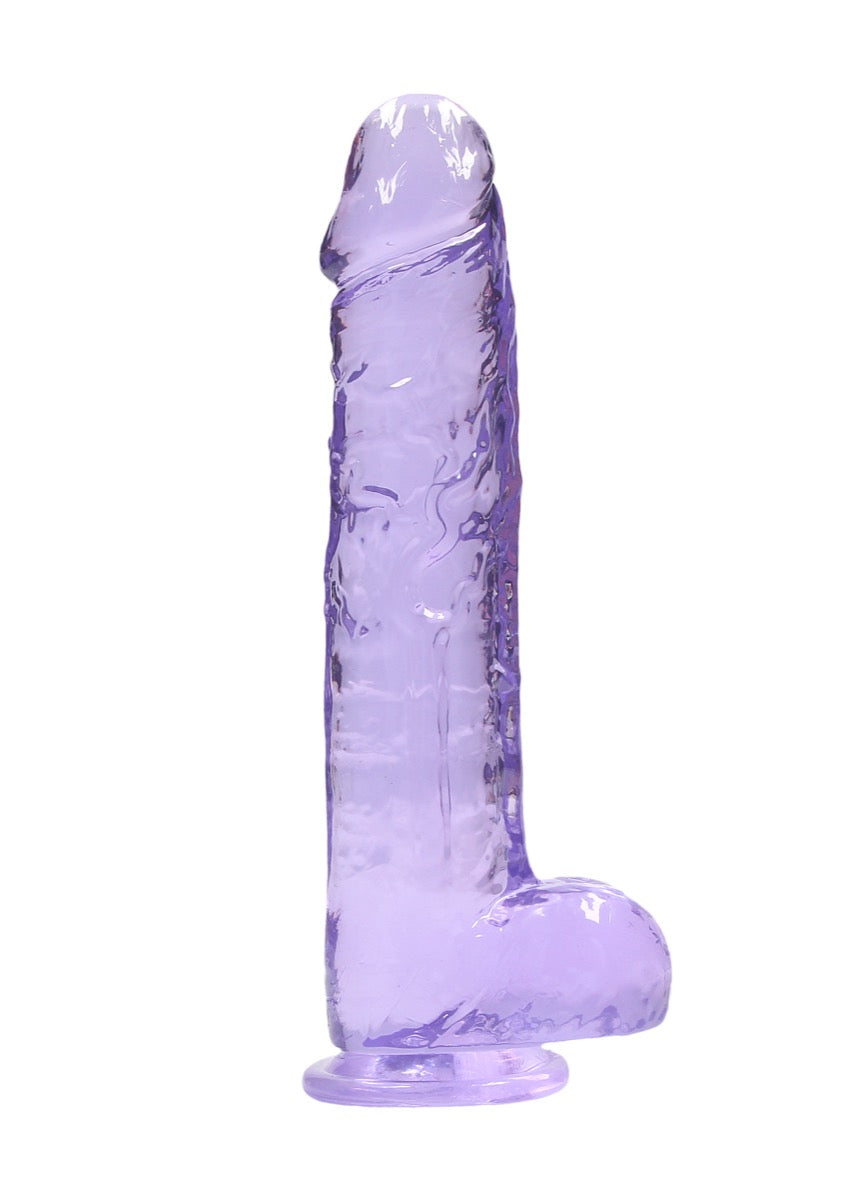 RealRock Crystal Clear 9 Inch Body-Safe Phthalate-Free Skin Safe Rubber Realistic Dildo With Balls > Dildos > Realistic Dildos