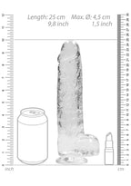 RealRock Crystal Clear 9 Inch Body-Safe Phthalate-Free TPE Realistic Dildo With Balls > Dildos > Realistic Dildos