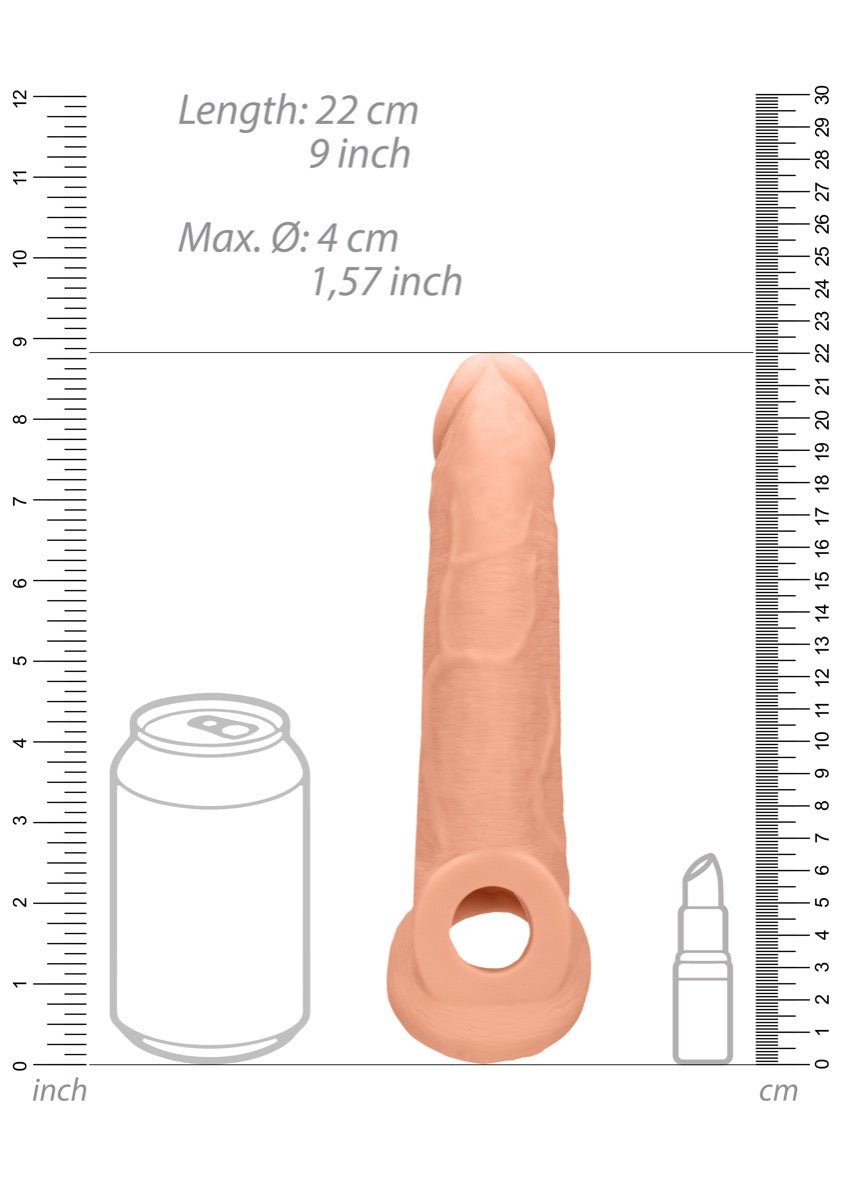 REALROCK Realistic Penis Extender with Rings 22.9 cm Sleeve Penis Sleeve > Sex Toys For Men > Penis Sleeves