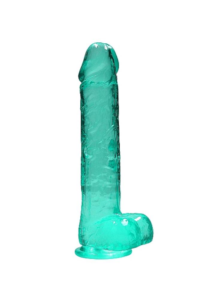 REALROCK Crystal Clear Realistic Dildo with Balls 10 Inch – Suction Cup Dildo > Dildos > Large Dildos Main image