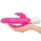 Rabbit Essentials Double Penetration Rabbit Vibrator with Rotating Beads – Rechargeable Silicone > Vibrators > Ladies > Rabbit Multi