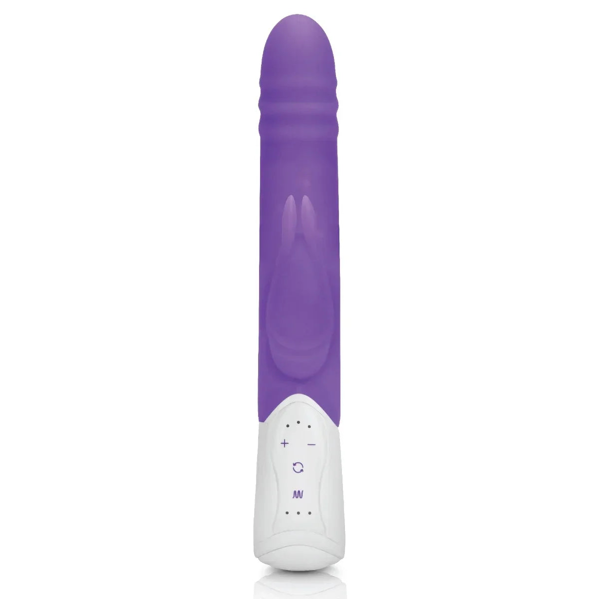 Rabbit Essentials Double Penetration Rabbit Vibrator with Rotating Beads – Rechargeable Silicone > Vibrators > Ladies > Rabbit Multi