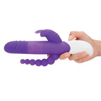 Rabbit Essentials Double Penetration Rabbit Vibrator with Rotating Beads – Rechargeable Silicone > Vibrators > Ladies > Rabbit Multi