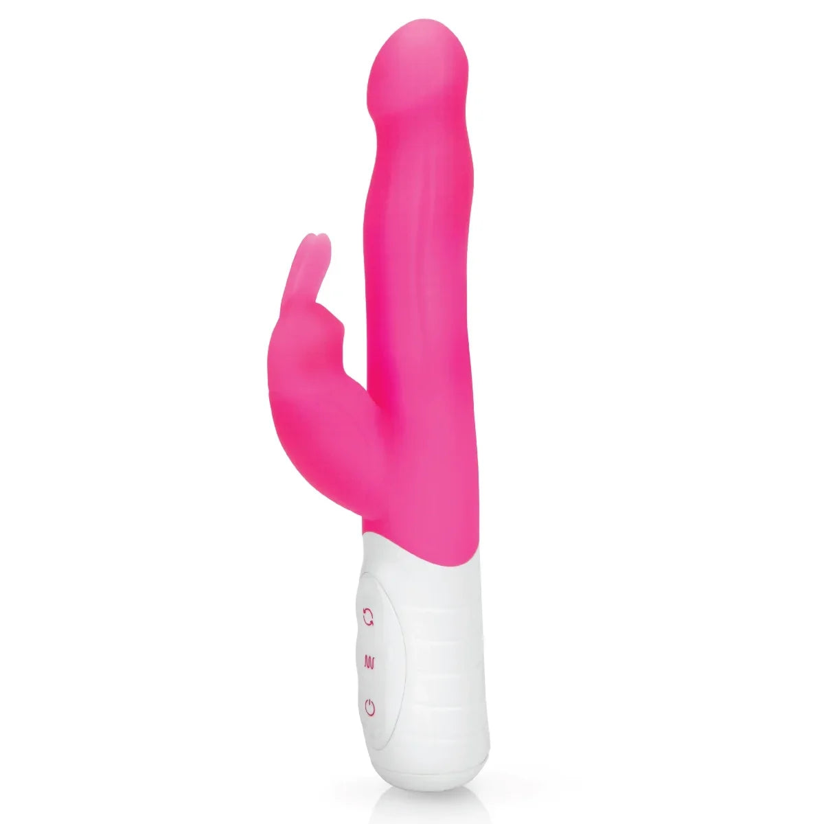 Rabbit Essentials Slim Shaft Rabbit Vibrator – Body-Safe Silicone, Rechargeable Hot Pink > Vibrators > Ladies > Rabbit Multi