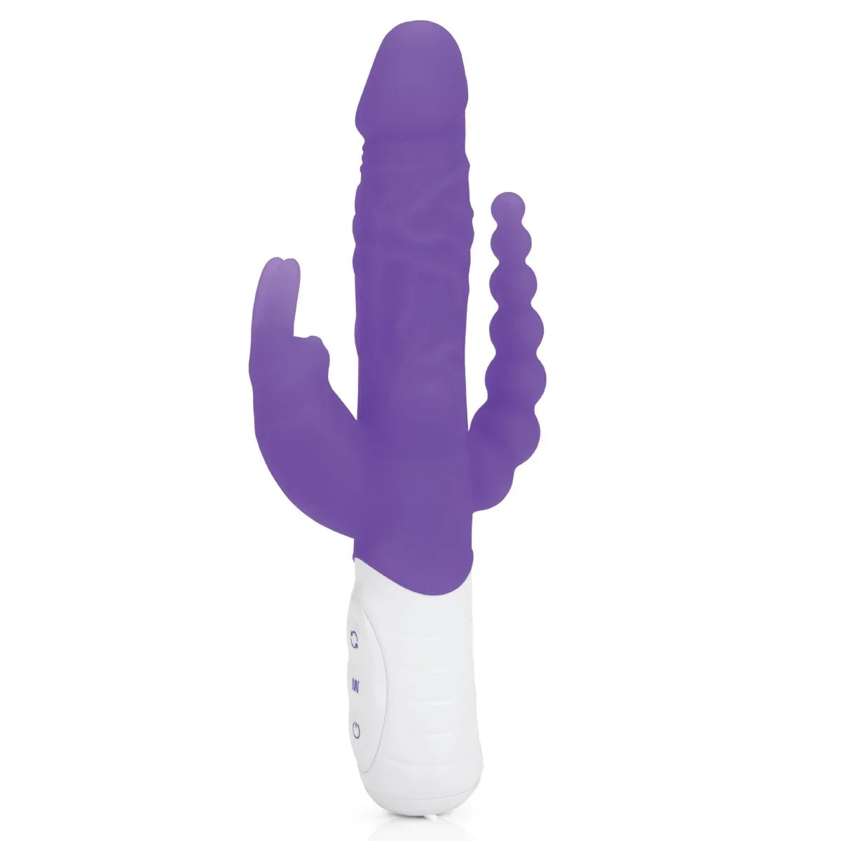 Rabbit Essentials Slim Double Penetration Rabbit Vibrator - Purple