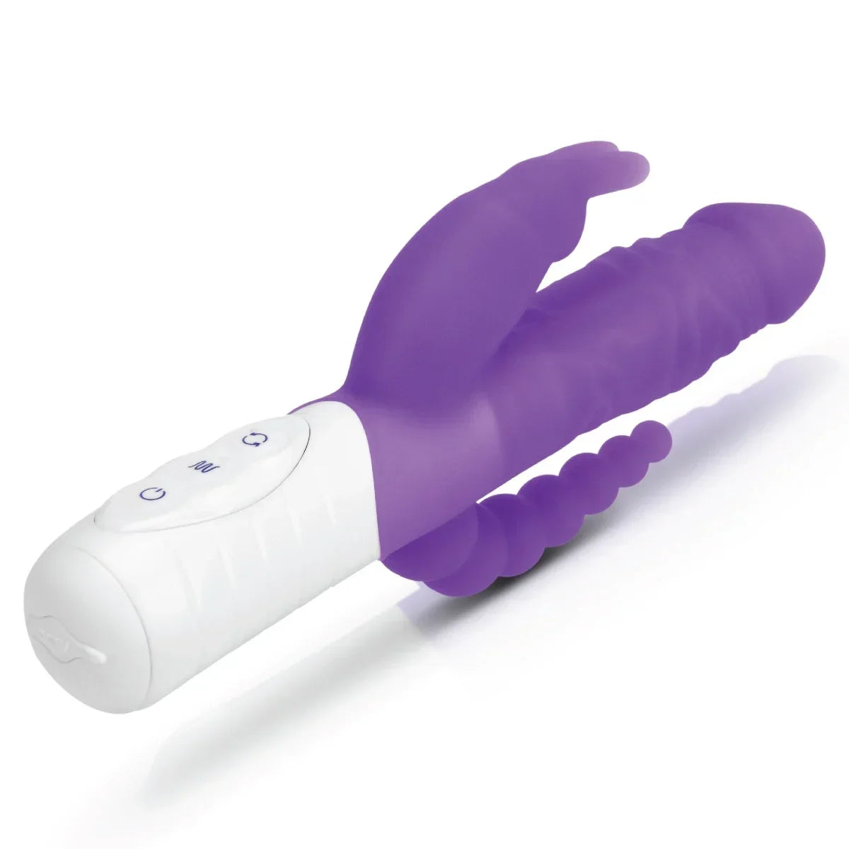 Rabbit Essentials Slim Double Penetration Rabbit Vibrator - Purple