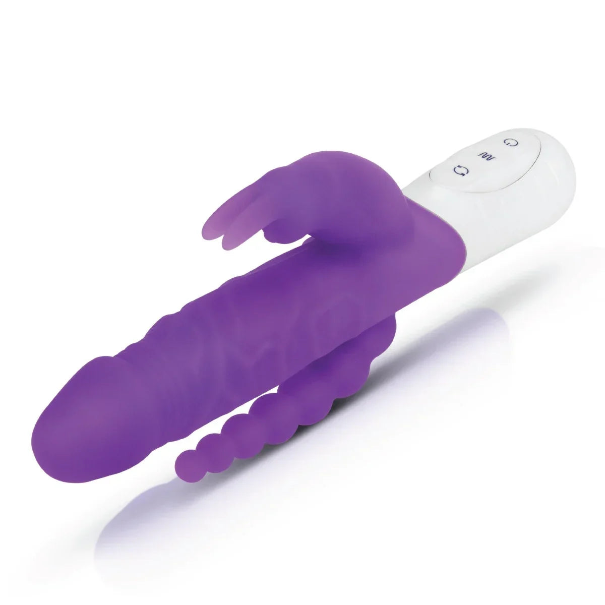 Rabbit Essentials Slim Double Penetration Rabbit Vibrator - Purple