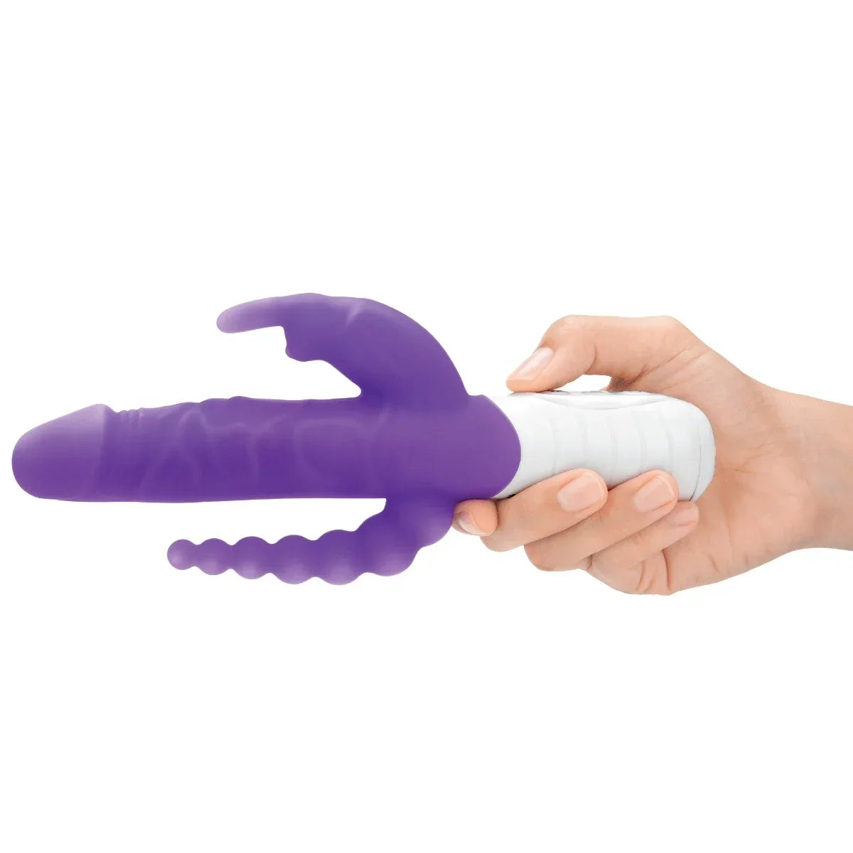 Rabbit Essentials Slim Double Penetration Rabbit Vibrator - Purple