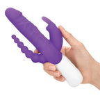 Rabbit Essentials Slim Double Penetration Rabbit Vibrator - Purple