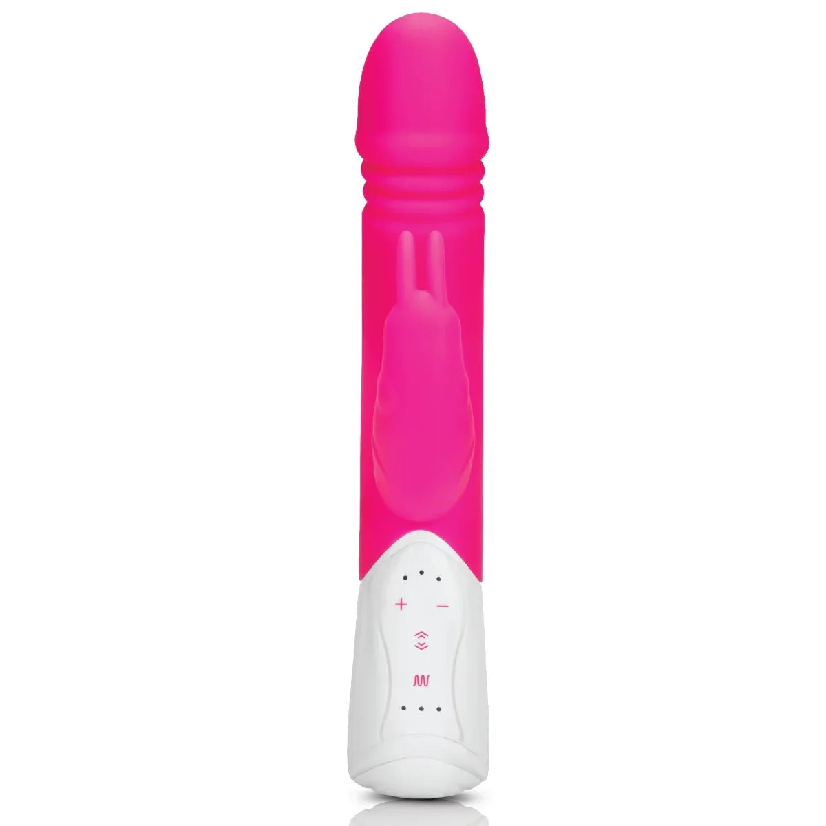 Rabbit Essentials Thrusting Rabbit Vibrator in Hot Pink with Enlarged G-Spot Tip and Charging > Vibrators > Ladies > Rabbit Multi
