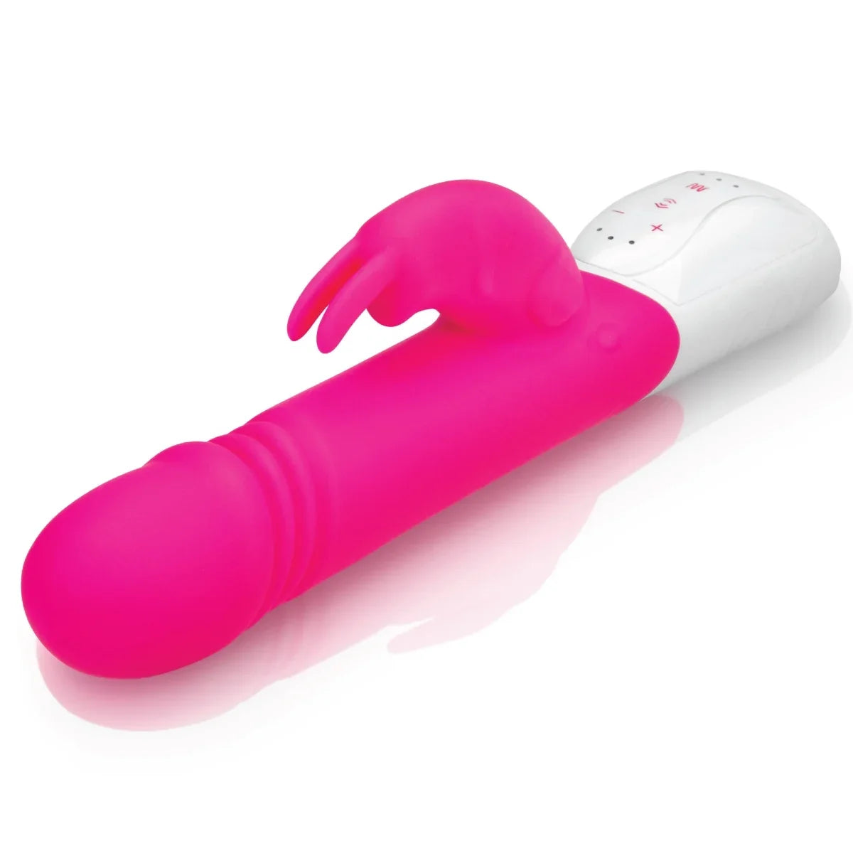 Rabbit Essentials Thrusting Rabbit Vibrator in Hot Pink with Enlarged G-Spot Tip and Charging > Vibrators > Ladies > Rabbit Multi
