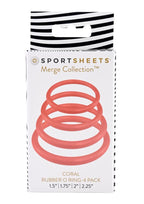 Rubber O-Ring Assorted Sizes - Coral/Orange - 4 Pack