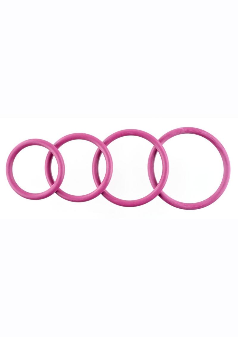 Sportsheets Rubber O-Rings (Coral) – Latex-Free Stretchy Cock Ring Set 4 Pack > Cock Ring > Sets