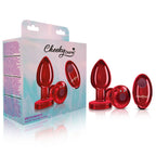 Cheeky Charms Red Vibrating Metal Butt Plug Medium > Anal Range > Vibrating Butt Plugs