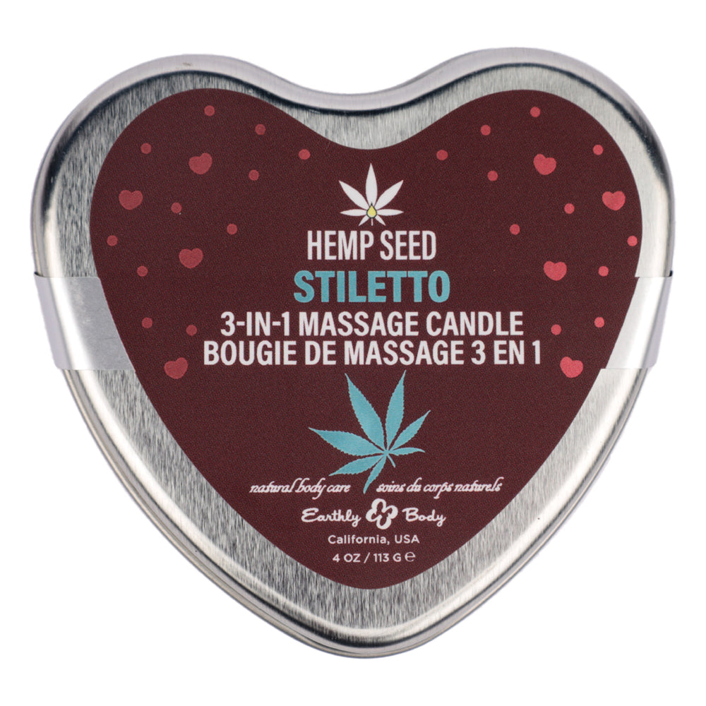 EB Hemp Seed 3 in 1 Massage Heart Candle 113g - Stiletto Scented Default Title Massage Oil
