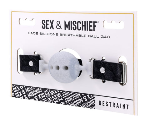 Lace Silicone Breathable Ball Gag for Comfortable Bondage Play Gags