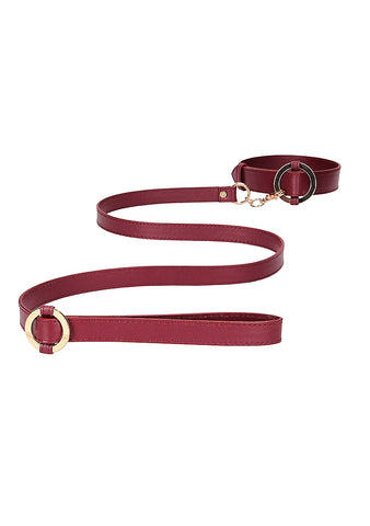 Ouch Halo Collar With Leash Burgundy Restraint BDSM Accessory > Bondage Gear > Collars & Leashes