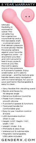 Gender X Flexi Wand – USB Rechargeable 16.6 cm Vibrator > Vibrators > Standard Vibrators