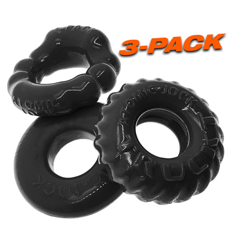 Bonemaker Three Piece Cockring Set Black COCK RING Set